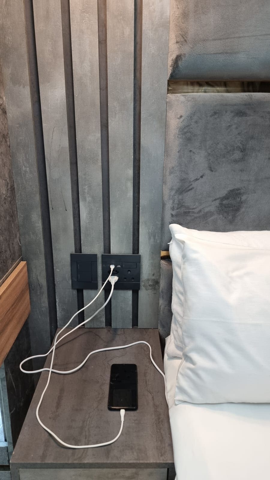 Bed side plug and USB charge ports,