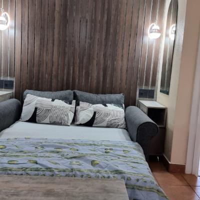 Sofa bed converted to a bed