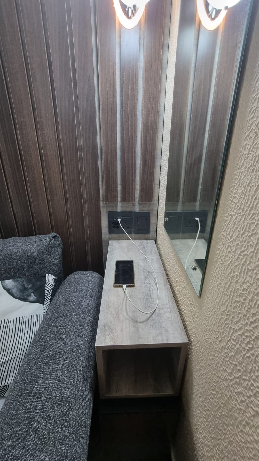 USB charge ports for sofa bed side tables
