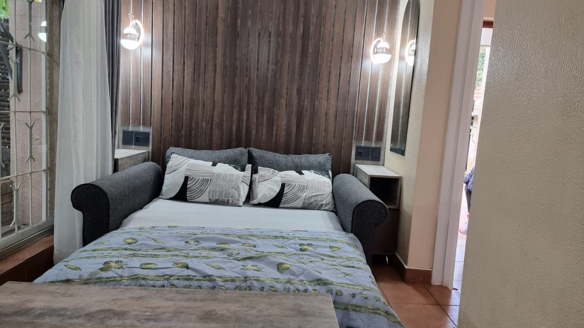 Sofa bed converted to a bed