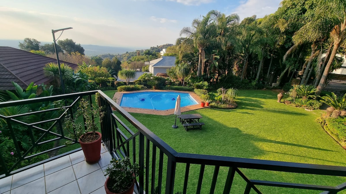 Balcony with a view of northern JHB