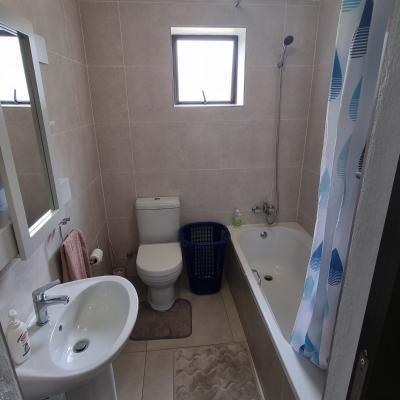 Bathroom with bath shower.